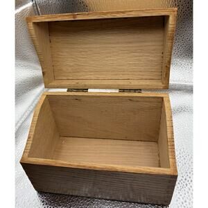 Mid Century Vintage Oak Hedges MFG. CO. # 435 Index Card/RECEIPE Box Primitive